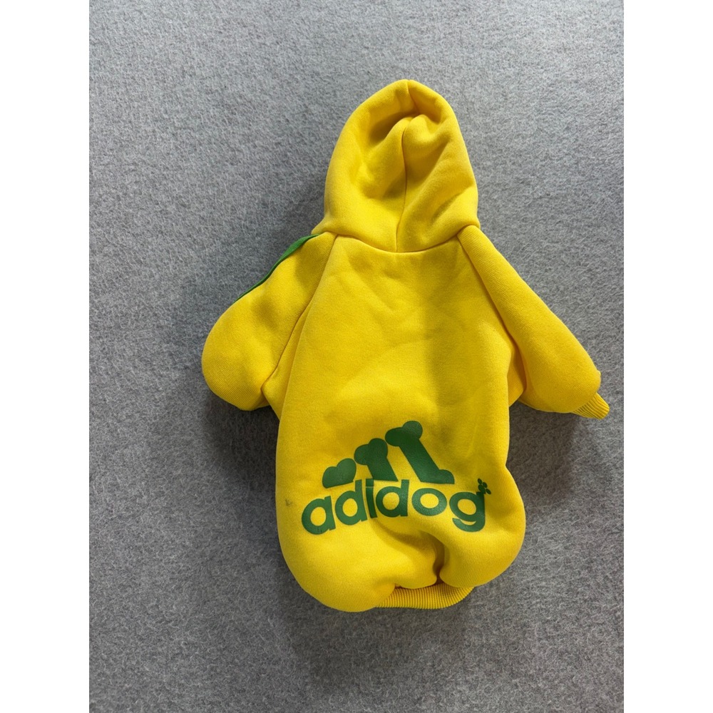 Adidog Pet Hoodie Yellow Green Stripes Graphic Dog Sweatshirt Med ** 2 Shirts ** - Picture 9 of 11